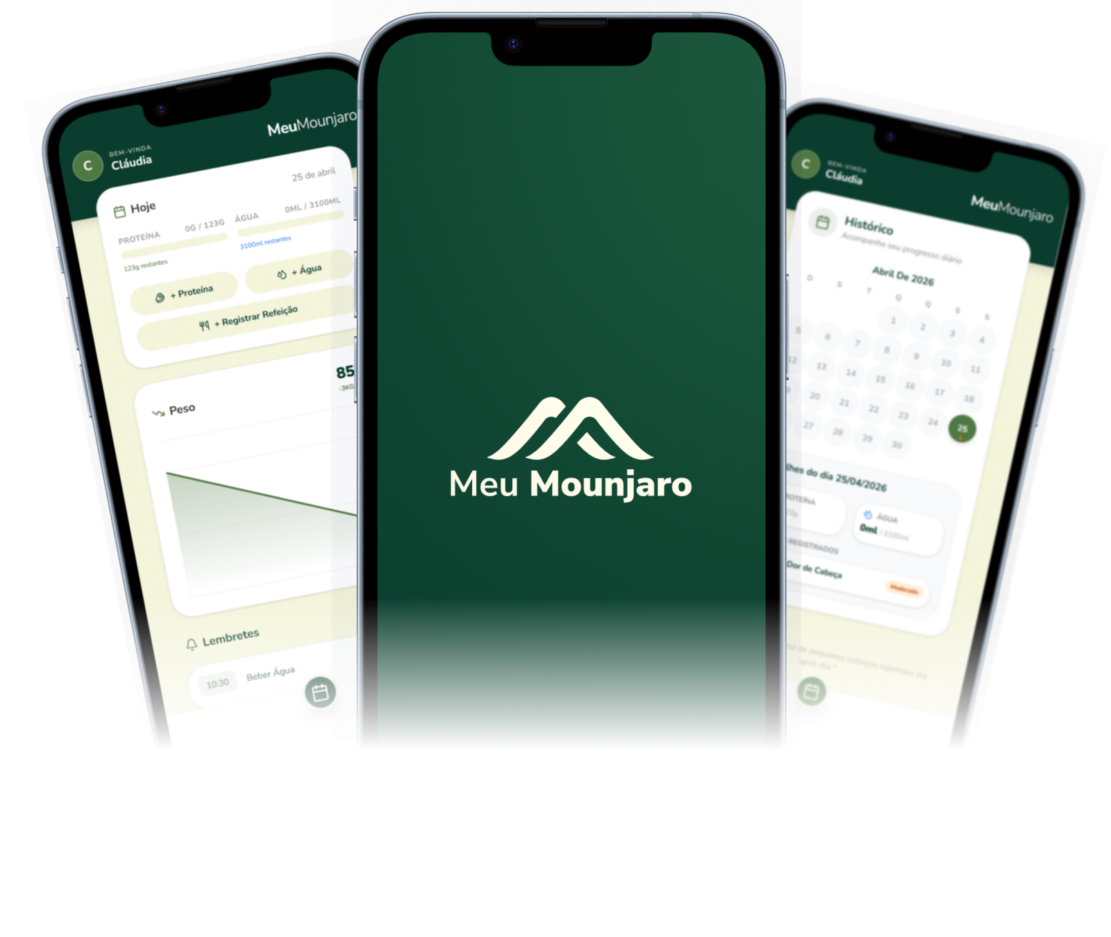 MeuMounjaro App — tela do aplicativo